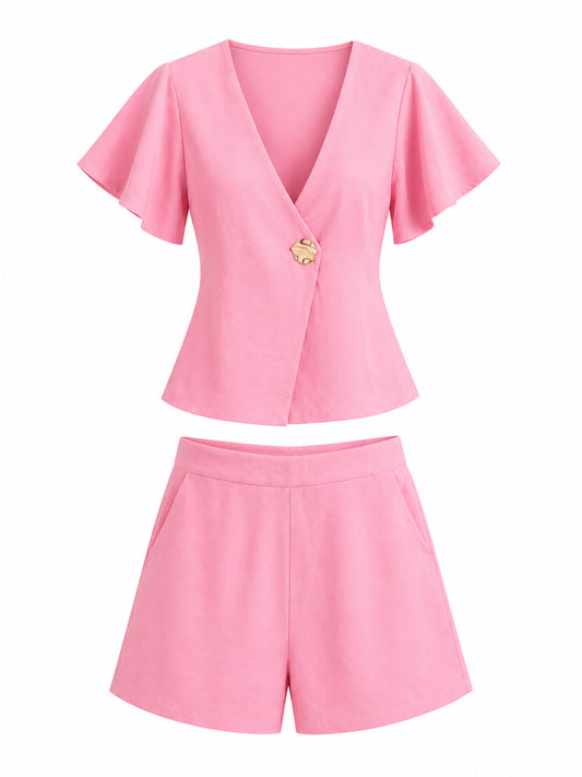 Set Short y Blusa Rosa