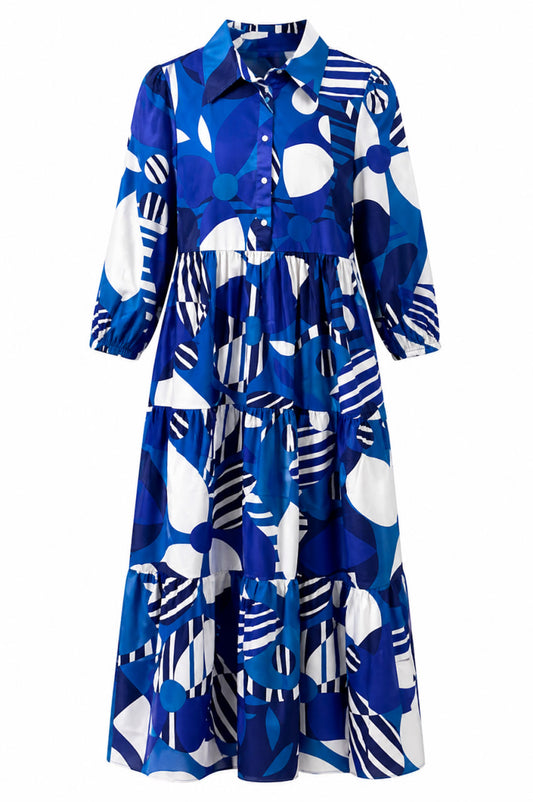 Vestido Grecas Azul