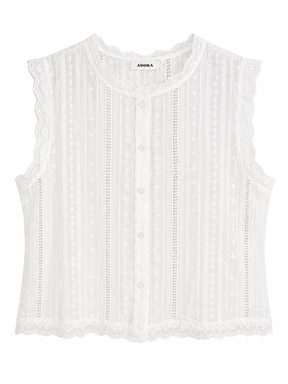 Blusa Tira Bordada Sin Manga