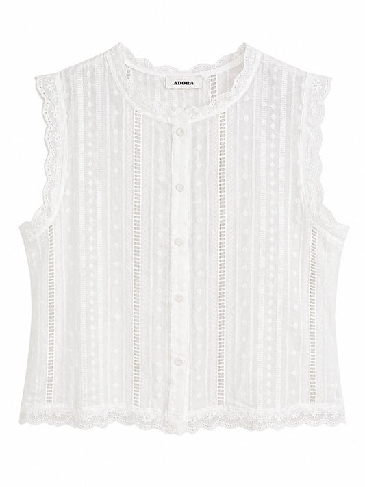 Blusa Tira Bordada Sin Manga