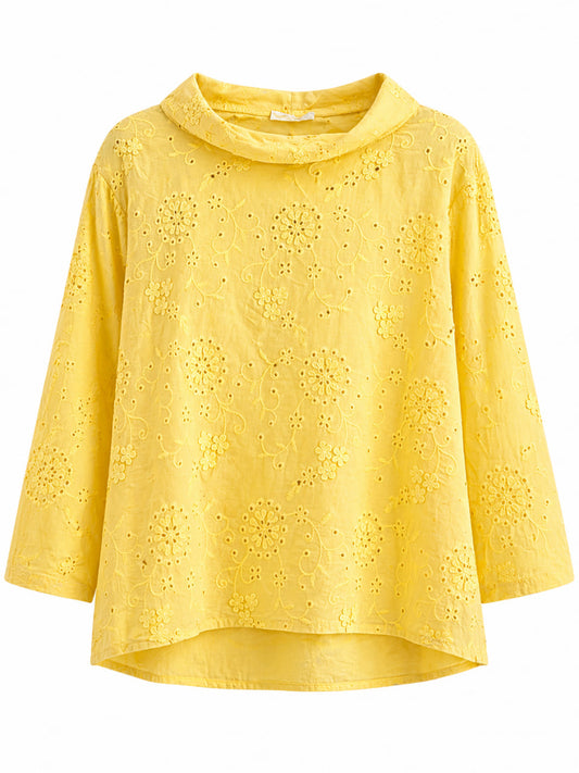 Blusa Italiana Tira Bordada Amarillo